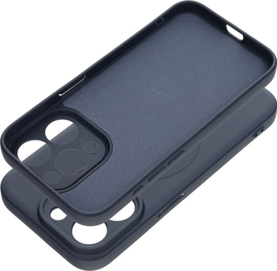 Futera silikoni Mag Cover për iPhone 15 Pro, përputhet me MagSafe, mat, blu e errët