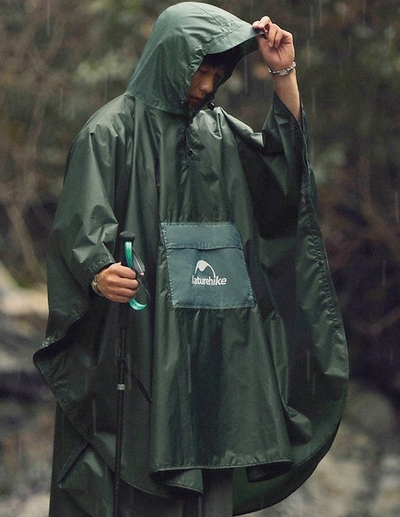 Pelerinë shiu Naturehike Color Matching CNH23RG001, ponço unisex, që s’e ha uji, jeshile army