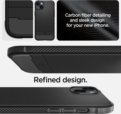 Këllëf telefoni Spigen Rugged Armor Mag, për iPhone 14, MagSafe, i zi mat