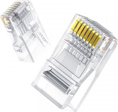 Set konektorësh RJ45 Ugreen 50961, 10 copë, Cat 6, transparent
