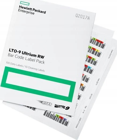 Сет етикети со баркод HPE LTO 9 Ultrium RW, за касети, повеќебојни