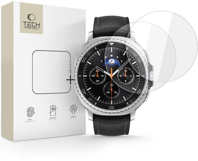 Xham mbrojtës Tech-Protect Glass Fit+ për Samsung Galaxy Watch 8 Classic 46mm, set 2 copë, transparent