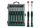 Set kaçavidash të holla Jonnesway D3750, 6 copë, majë të sheshta dhe Phillips, jeshile
