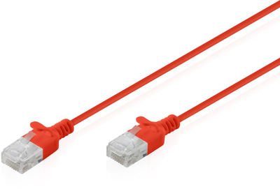 Kabllo rrjeti Digitus Patchcord Slim Cat.6 U/UTP LSZH, 0.3m, e kuqe (DK-1618-003S-R)