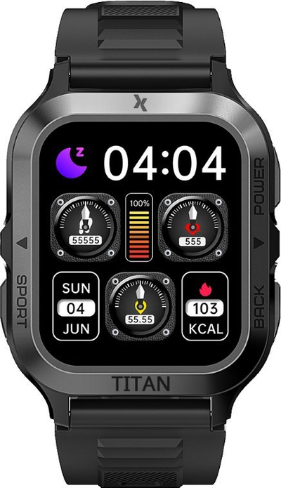 Orologji inteligjente Maxcom FW67 Titan Pro, ekran 1.85", bateri 380mAh, e zezë