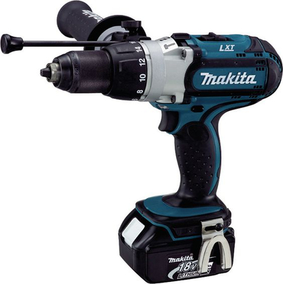 Trapano Makita DHP451RTJ, pa kabëll 18V, Li-Ion 5Ah, blu me të zezë