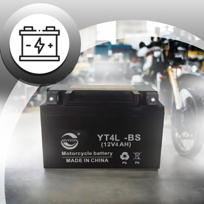 Bateri motoçiklete Mvvton YT4L BS, 12V, 4Ah, e zezë