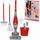 Set pastrimi lodër Playgo My Cleaning Combo, 6 pjesë, me fshesë me korrent, i kuq