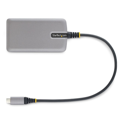 Hub USB C StarTech 3 porta, Gigabit Ethernet, USB 3.0 5Gbps, gri