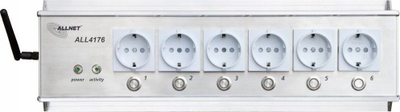 Prizë e mençme WiFi Allnet ALL4176v3, 6 vrima, matje energjie, ngjyrë argjendi