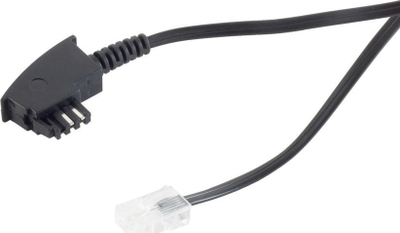 Телефонски кабел Helos TAE F во RJ45, 3m, црн