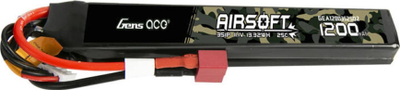 Bateri Li Po Gens Ace për airsoft, 1200mAh, 11.1V 25C, e zezë