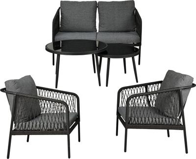 Set mobiljesh kopshti Progarden Mediolan, strukturë çeliku, 5 pjesë, gri