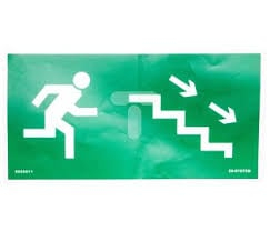 Пиктограм за евакуација Es-System Pictogram 9849031, 150x300mm, стрелка надесно надолу, зелена