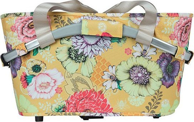 Shportë biçiklete Basil Bloom Field Carry All Rear MIK, 22L, e verdhë me lule