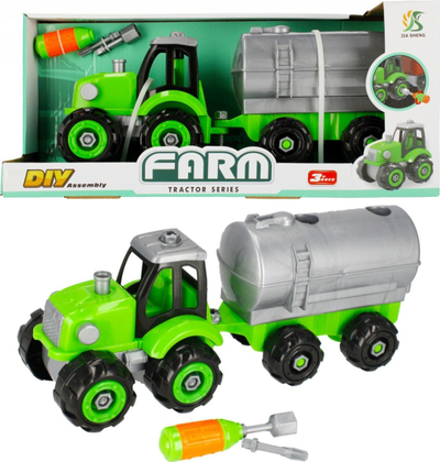 Lodër traktor me i montu MEGA CREATIVE 482970, me rimorkio, me pajisje, jeshil