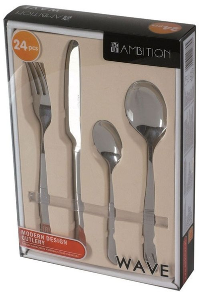 Set takëmesh Ambition Wave, 24 copa, çelik inoks, argjend