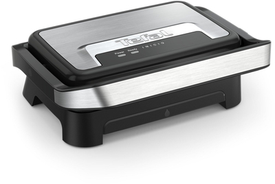 Grill elektrik Tefal Inicio Compact GC270D10, 2 në 1 për panini, trup inoks, i zi