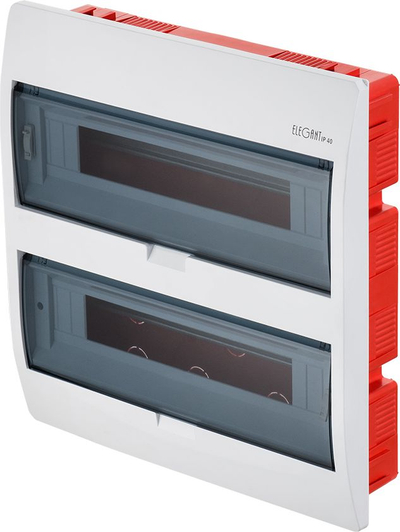 Bllok shpërndarës Elektro-Plast Elegant RP-pt 2417-01, 2 x 18 module, IP40, i bardhë