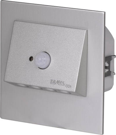 Ndriçues muri LED Zamel Navi me sensor lëvizje, 230V, alumini argjendtë, dritë e bardhë e ftohtë