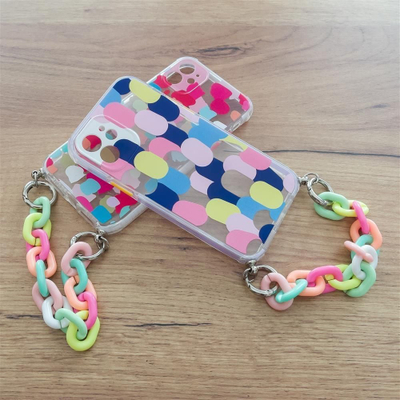 Mbulesë telefoni Hurtel Color Chain Case për Samsung Galaxy A72 4G, xhel fleksibël, me varëse zinxhir, shumëngjyrëshe