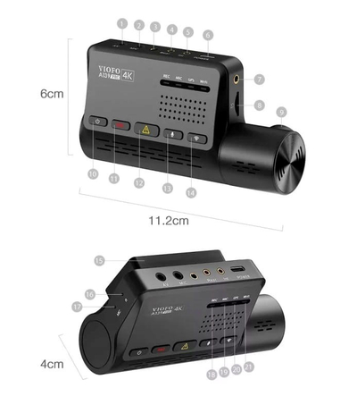 Kamerë regjistruese Viofo A139 Pro 3CH, set me kartelë 512GB, HK3 C, e zezë