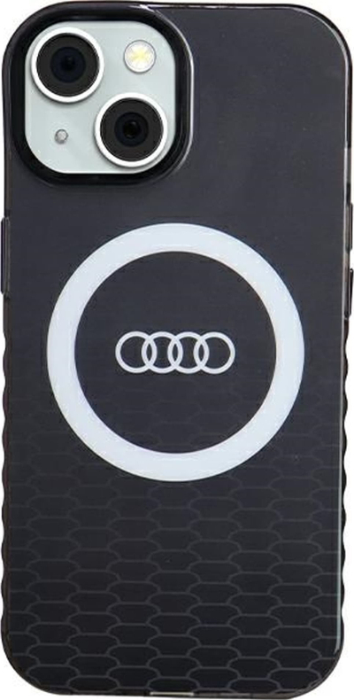 Mbulesë telefoni Audi IML Big Logo MagSafe, për iPhone 15 14 13 6.1", e zezë