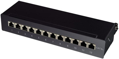 Patch panel LogiLink NP0019B, 12 porta RJ-45, Cat.6A STP, i zi