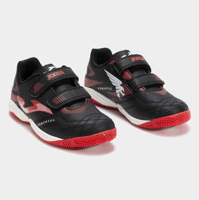 Këpucë futbolli indoor për fëmijë Joma Powerful 2501, taban gome, të zeza