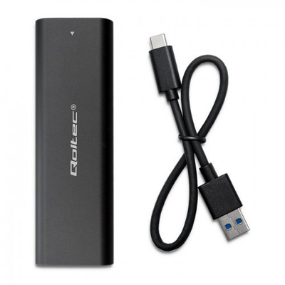 Kuti eksternale për SSD Qoltec 50311, M.2 SATA, USB Type C, e zezë