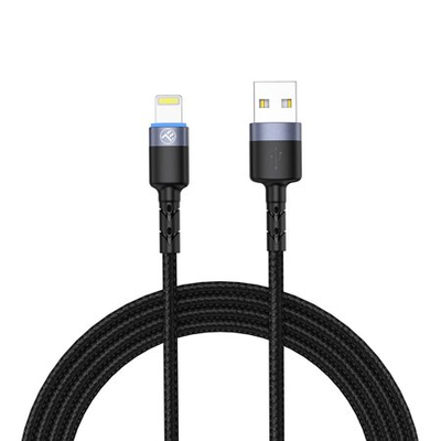 Kabllo të dhënash Tellur USB në Lightning, 2m, me dritë LED, i zi