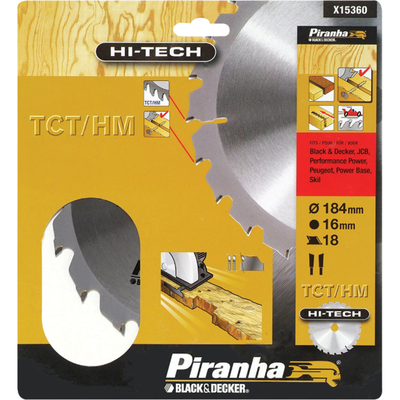 Teh rrethor Piranha X15360, 184mm, 18 dhëmbë, metalik