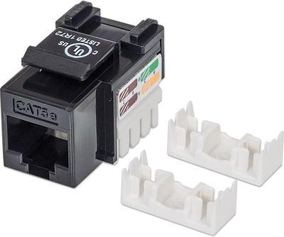 Модул Кистон Интелинет Cat5e, UTP RJ45, панч даун, црн