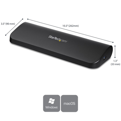 Stacion ankorimi StarTech USB3SDOCKHDV, USB 3.0, HDMI DVI VGA, i zi