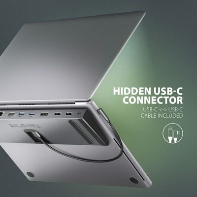 Docking Station AXAGON HMC-4KX3 USB-C 5GBPS TRIPLE 4K DISPLAY 11IN1, 40cm