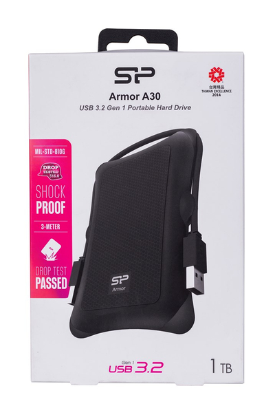 Hard disk i jashtëm Silicon Power Armor A30, 1TB, USB 3.2, i zi