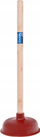 Pompë tualeti për WC, dorezë druri, gome 14 cm, kafe