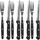 Set takëmesh për steak e pica, 4 thika, 4 pirunë, çelik inox