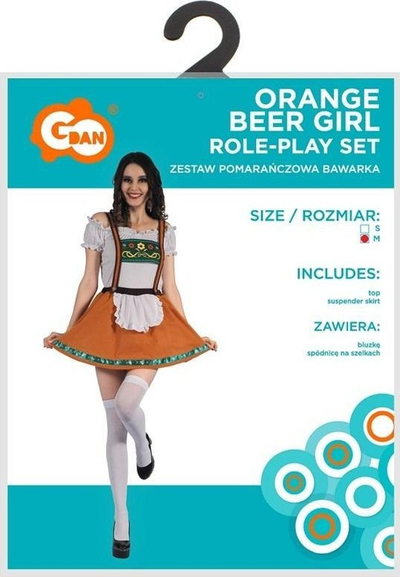 Kostum për të rritur Godan Bavarian Woman, madhësia M, portokalli