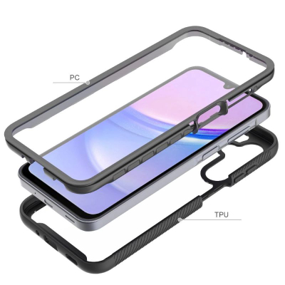 Mbrojtëse telefoni Tech-Protect DEFENSE360 për Galaxy A16 4G 5G, xham hibrid, dy pjesësh, e zezë
