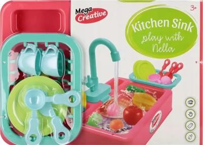 Set kuzhine lodër MEGA CREATIVE Nella 549, lavaman me aksesorë, rozë