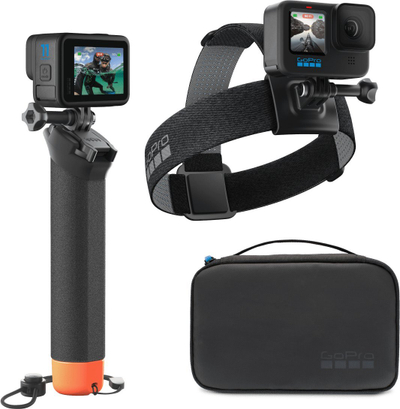 Set aksesorësh GoPro Adventure AKTES-001, me Handler dhe Head Strap, ngjyrë e zezë
