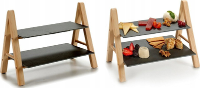 Set për servirje Bigbuy Home Slate, 20 x 27.5 x 38 cm, gri e errët