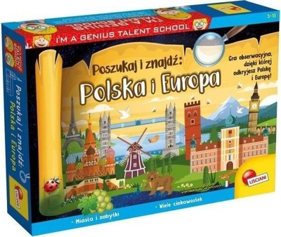 Loja me shoqni Lisciani I'm Genius Search and Find Poland and Europe, edukative, 3 6 lojtarë, shumëngjyrëshe