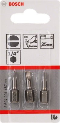 Set bita Bosch 2607001473 Extra Hard, 0.5x3.0, 49mm