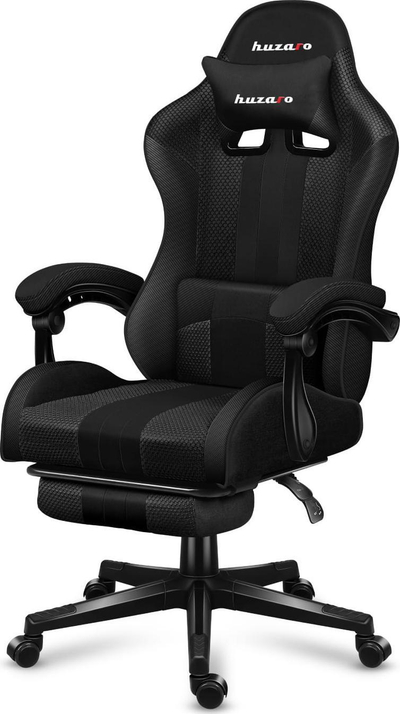Karrige gaming Huzaro Force 4.7 Carbon Mesh, këmbëz e integrume, deri 140 kg, e zezë