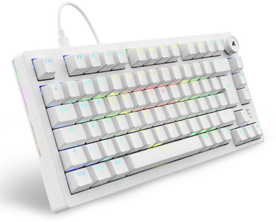 Tastierë mekanike Sharkoon SKILLER SGK25, 75%, RGB, e bardhë