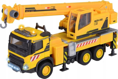 Kamion vinç lodër Majorette Volvo, shkallë 1:45, me drita edhe me zë, i verdhë