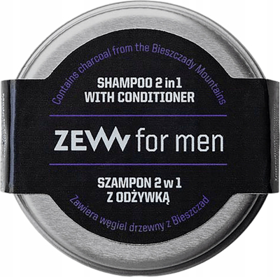 Shampo solide 2 në 1 Zew for Men, me balsam dhe qymyr aktiv, 15 ml