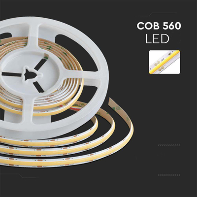 Shirita V-TAC LED SMD 2835 COB, 18W/m, 8mm, IP20/IP65, të bardha/RGB